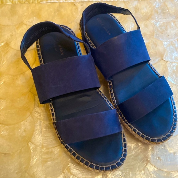Cole Haan cloud feel double strap sandal, navy blue leather size 8 - Picture 1 of 6